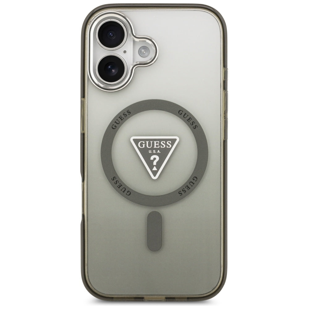 Ovitek MagSafe za Apple iPhone 17, Guess, IML Gradient Triangle Logo, Srebrno Kaki
