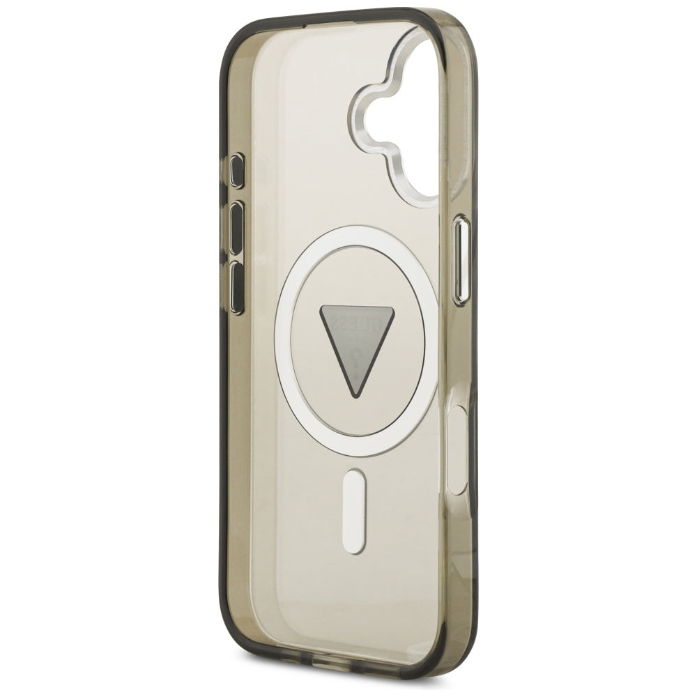 Ovitek MagSafe za Apple iPhone 17, Guess, IML Gradient Triangle Logo, Srebrno Kaki