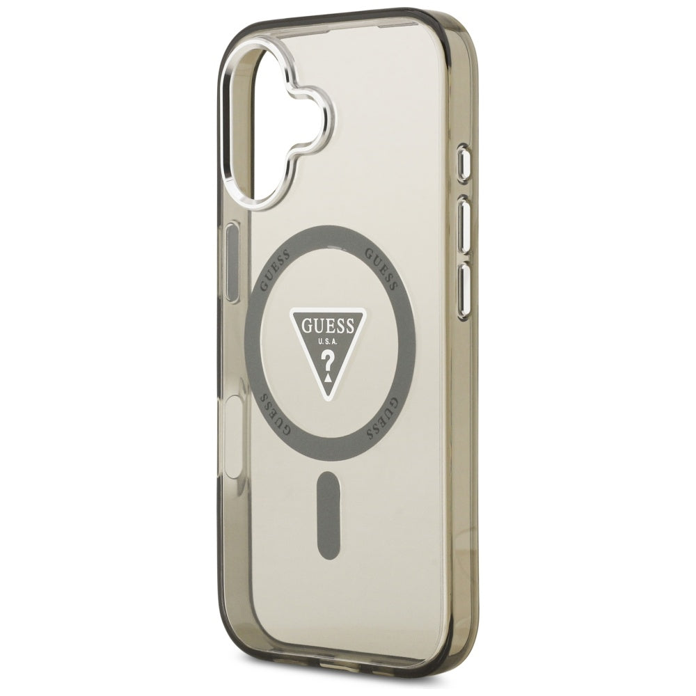 Ovitek MagSafe za Apple iPhone 17, Guess, IML Gradient Triangle Logo, Srebrno Kaki