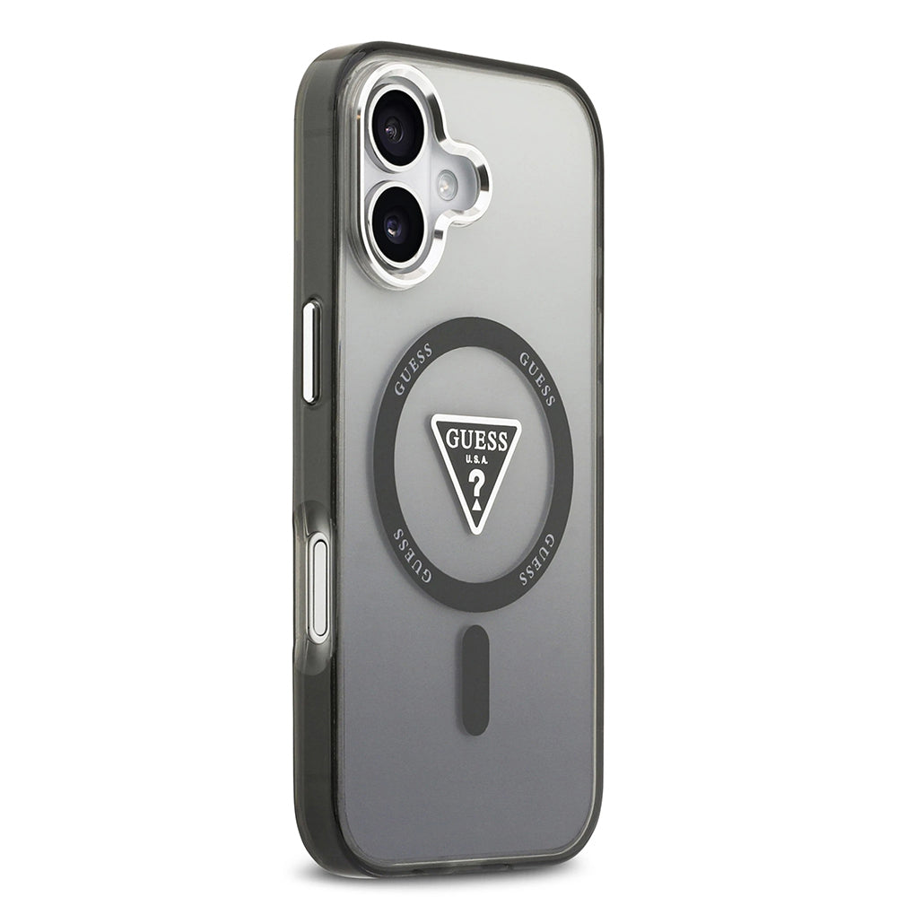 Ovitek MagSafe za Apple iPhone 17, Guess, IML Gradient Triangle Logo, Črn