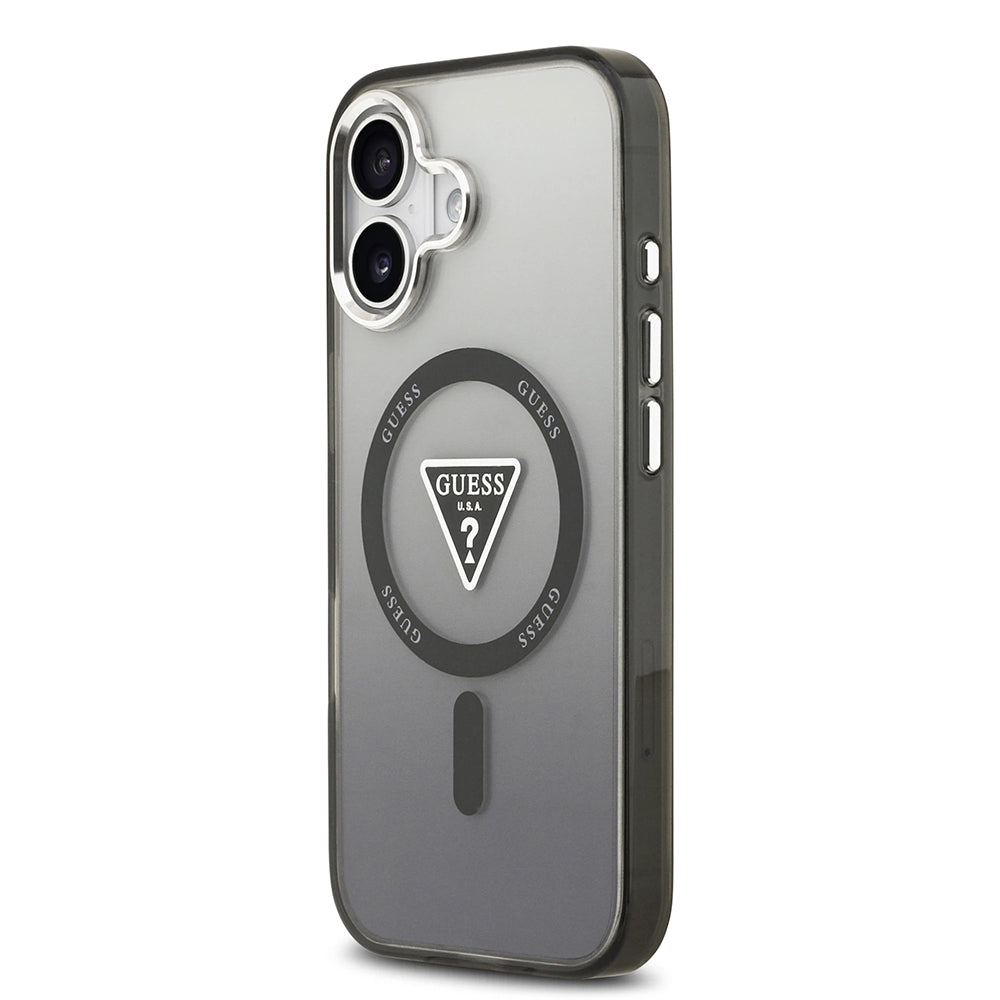 Ovitek MagSafe za Apple iPhone 17, Guess, IML Gradient Triangle Logo, Črn
