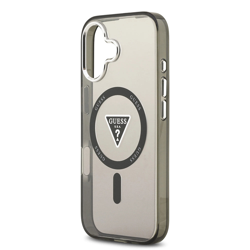 Ovitek MagSafe za Apple iPhone 17, Guess, IML Gradient Triangle Logo, Črn
