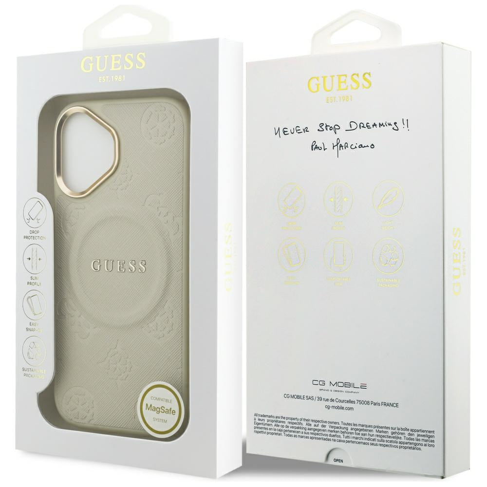 Ovitek MagSafe za Apple iPhone 17, Guess, Peony Hot Stamp, Bež