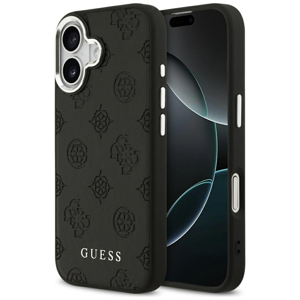MagSafe ovitek za Apple iPhone 17, Guess, Peony Hot Stamp Script, črn