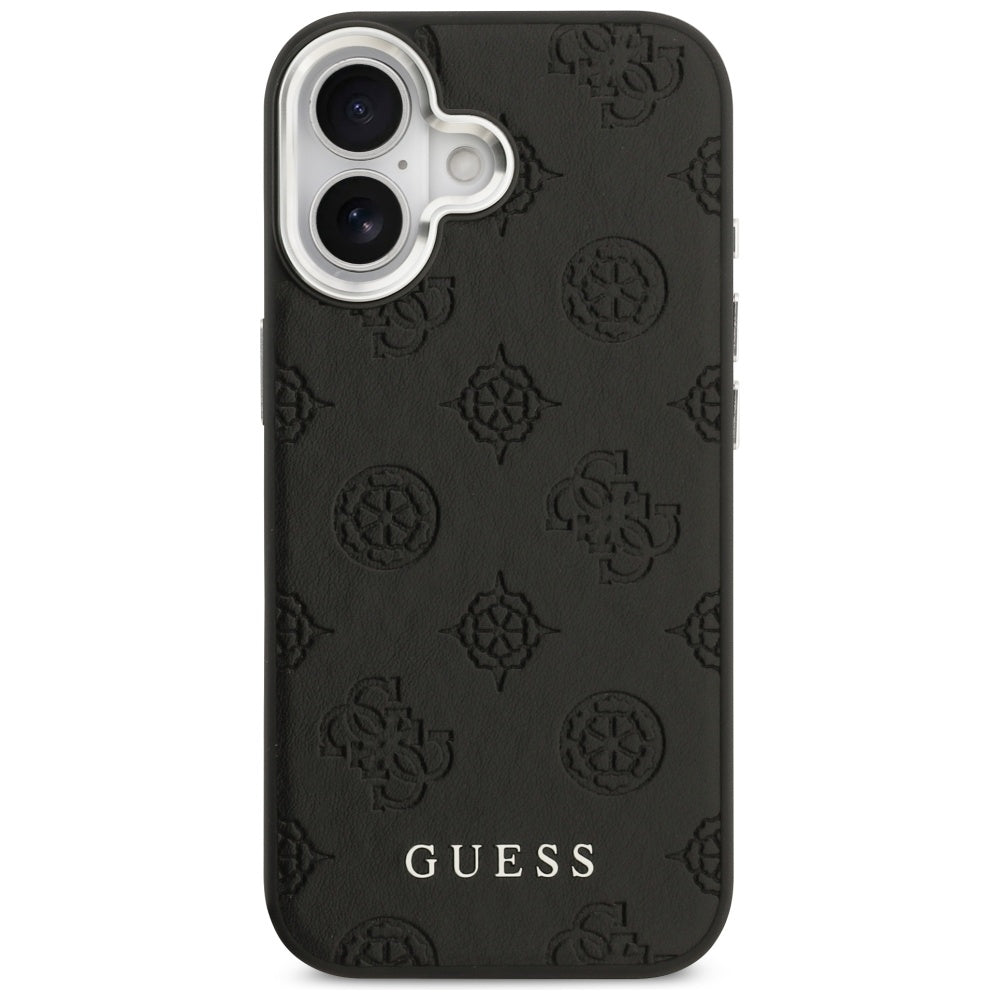 MagSafe ovitek za Apple iPhone 17, Guess, Peony Hot Stamp Script, črn