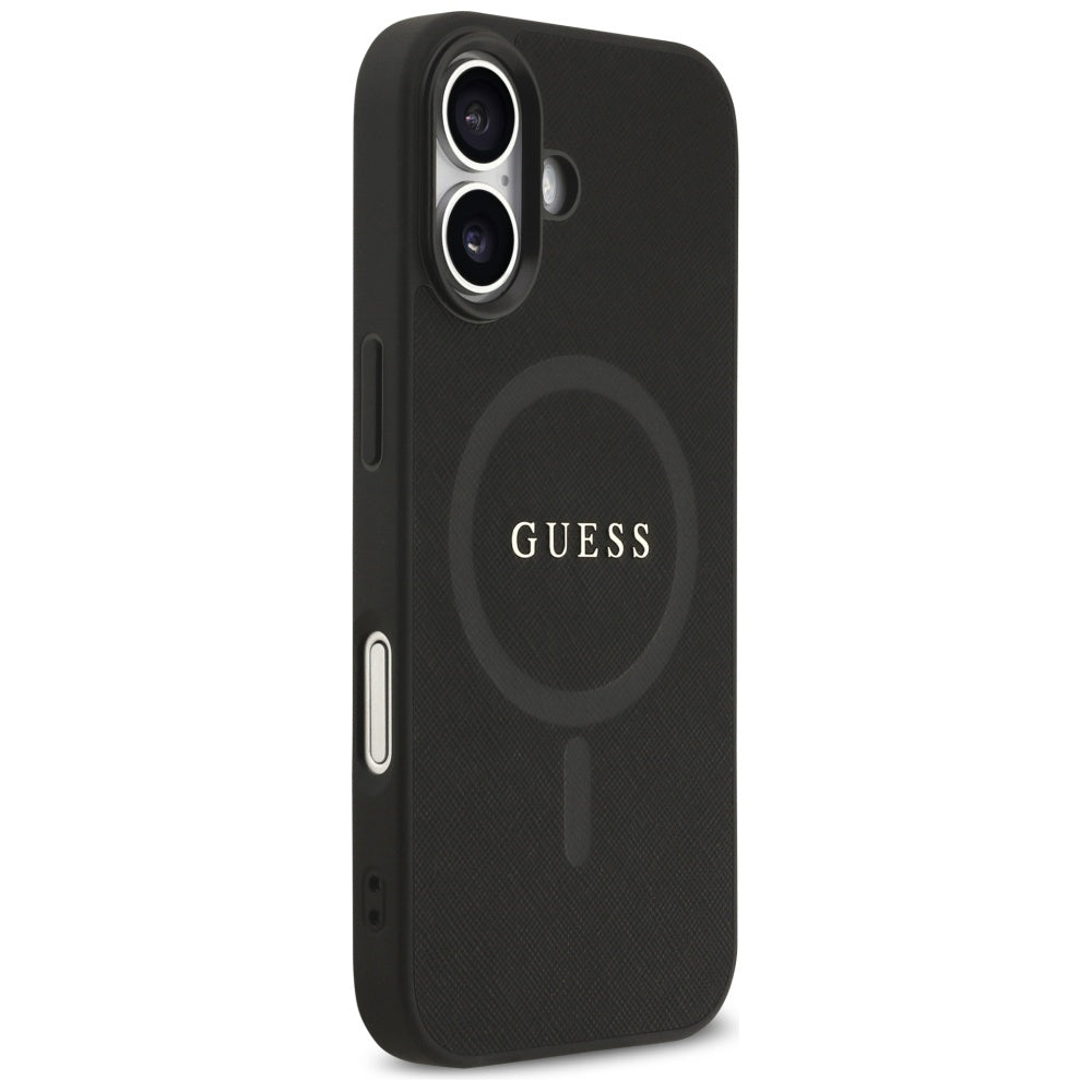 Ovitek MagSafe za Apple iPhone 17, Guess, Saffiano Classic Logo, Črn
