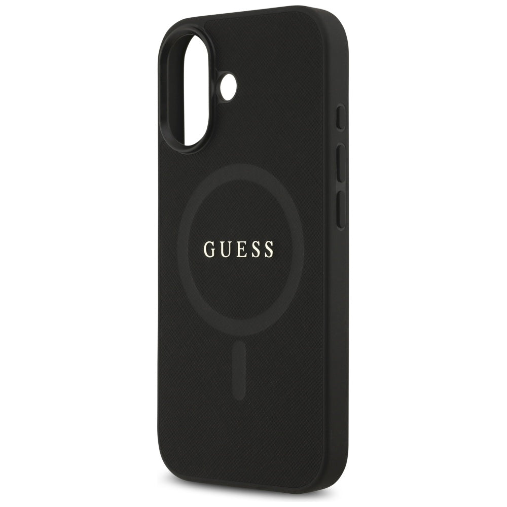 Ovitek MagSafe za Apple iPhone 17, Guess, Saffiano Classic Logo, Črn