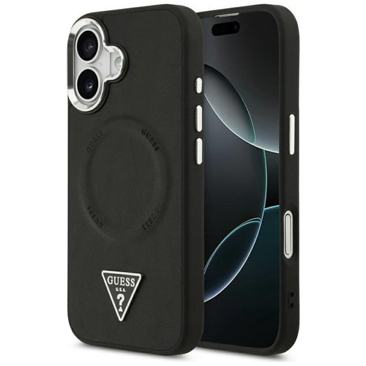 MagSafe ovitek za Apple iPhone 17, Guess, Triangle Logo, Črno Srebrn