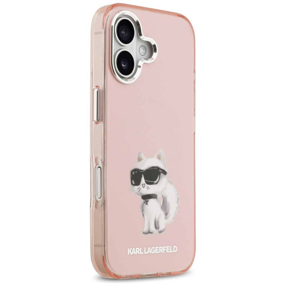 MagSafe ovitek za Apple iPhone 17, Karl Lagerfeld, IML Aquarelle Logo Choupette, Roza