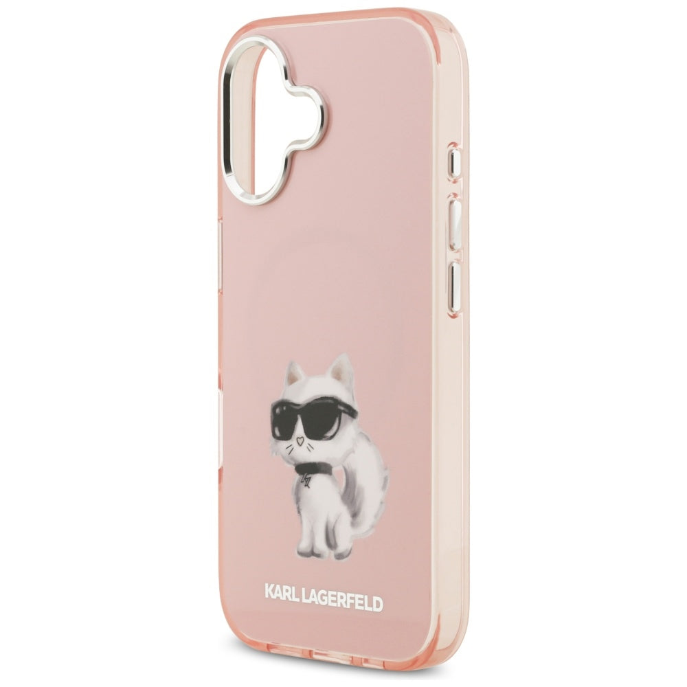 MagSafe ovitek za Apple iPhone 17, Karl Lagerfeld, IML Aquarelle Logo Choupette, Roza