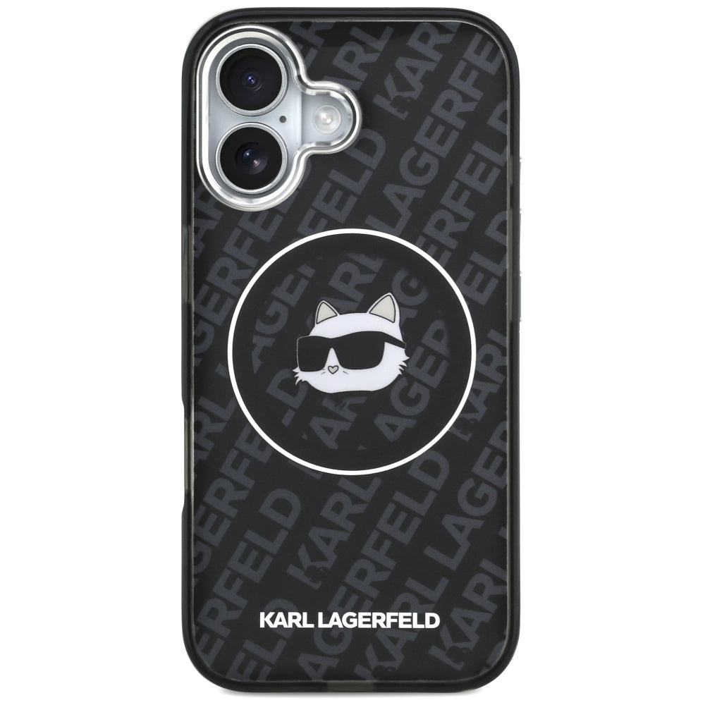 Ovitek MagSafe za Apple iPhone 17, Karl Lagerfeld, IML Choupette`s Head, Črna