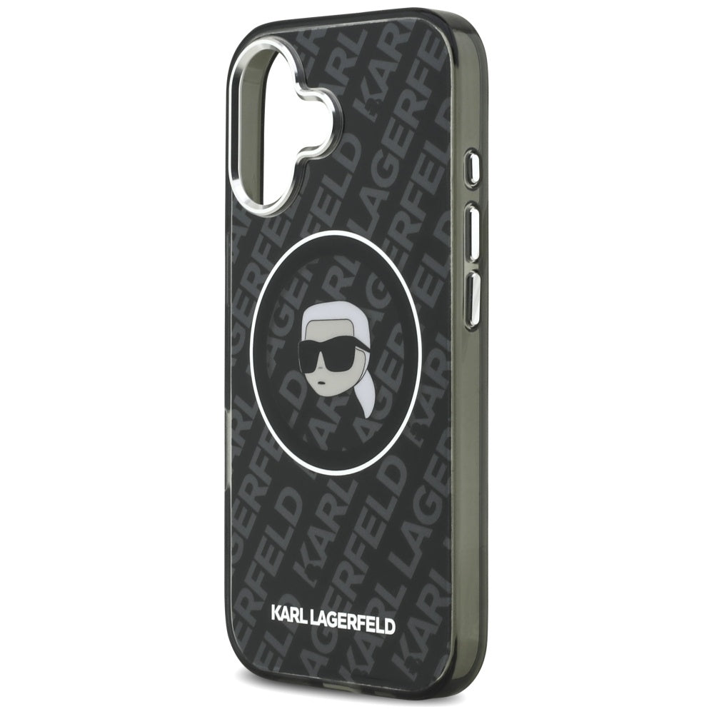 Ovitek MagSafe za Apple iPhone 17, Karl Lagerfeld, IML Karl`s Head, Črn