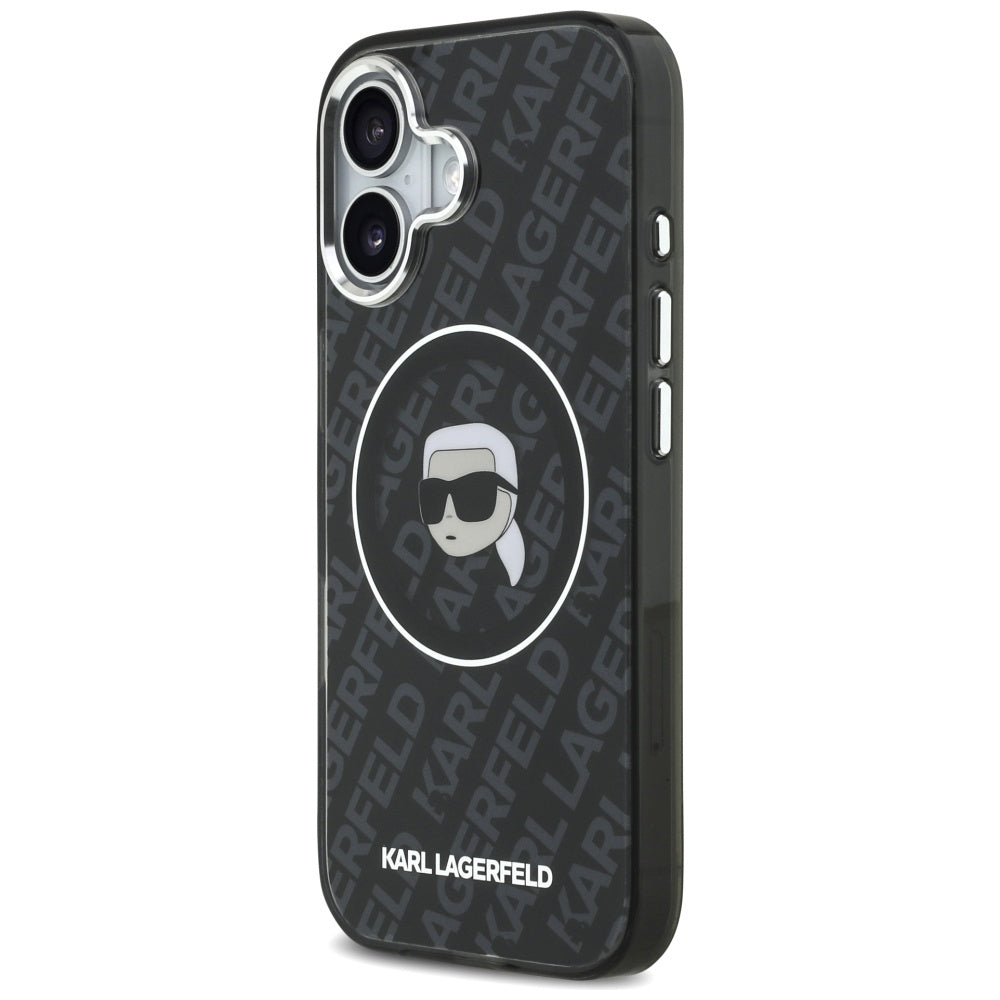 Ovitek MagSafe za Apple iPhone 17, Karl Lagerfeld, IML Karl`s Head, Črn