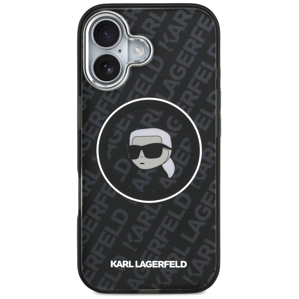 Ovitek MagSafe za Apple iPhone 17, Karl Lagerfeld, IML Karl`s Head, Črn