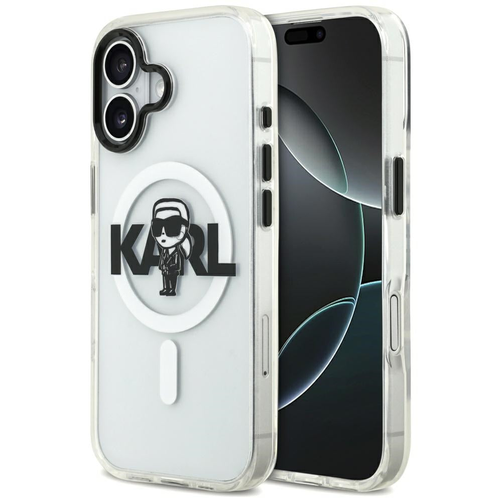 Ovitek MagSafe za Apple iPhone 17, Karl Lagerfeld, IML Sketch Logo Karl, Prozoren