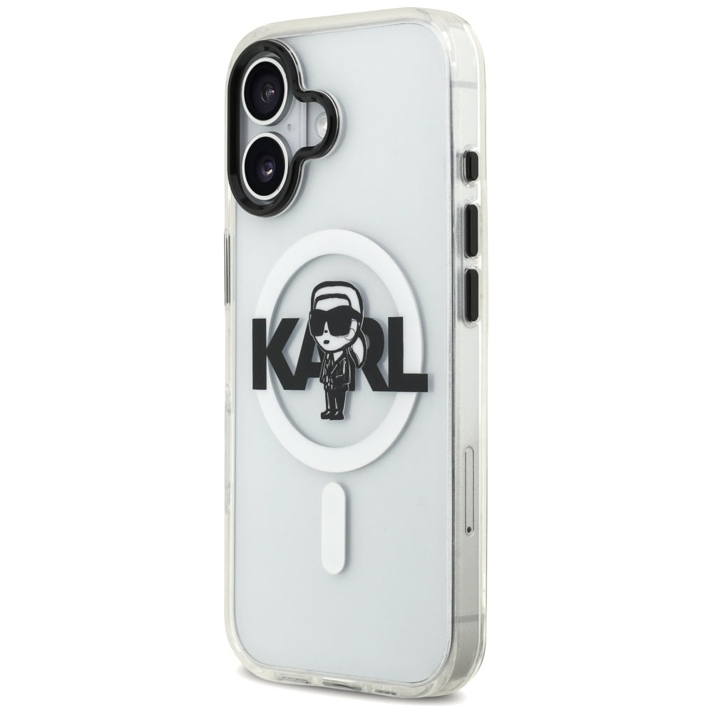 Ovitek MagSafe za Apple iPhone 17, Karl Lagerfeld, IML Sketch Logo Karl, Prozoren