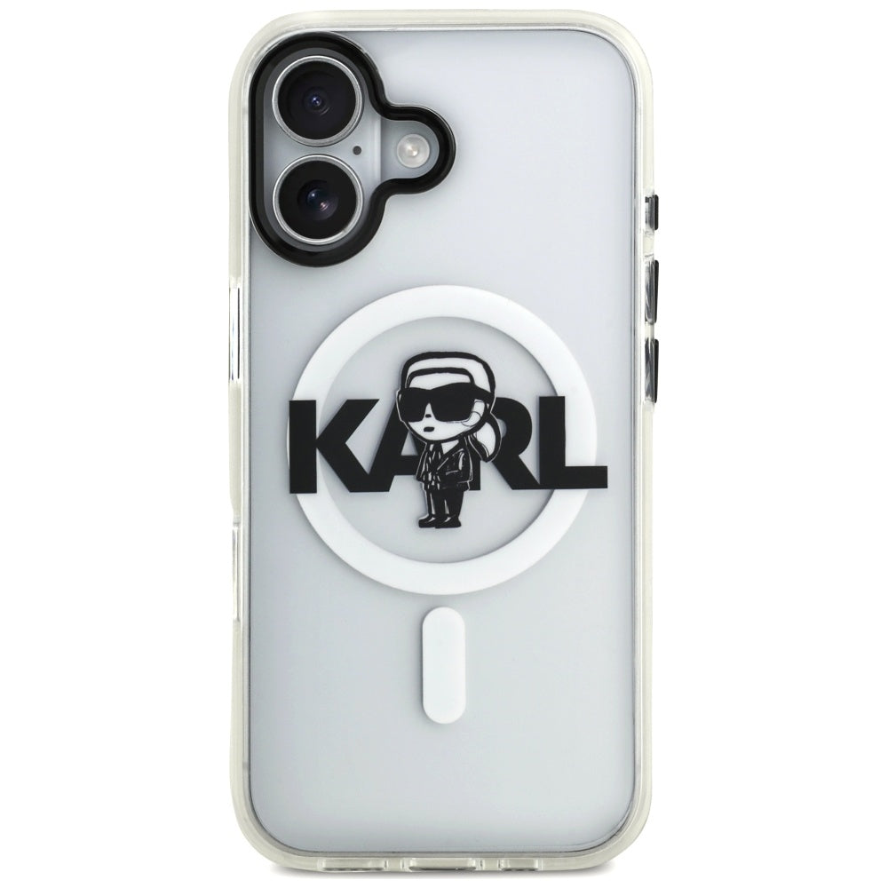 Ovitek MagSafe za Apple iPhone 17, Karl Lagerfeld, IML Sketch Logo Karl, Prozoren