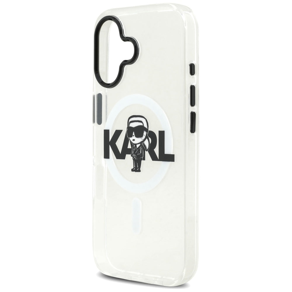 Ovitek MagSafe za Apple iPhone 17, Karl Lagerfeld, IML Sketch Logo Karl, Prozoren