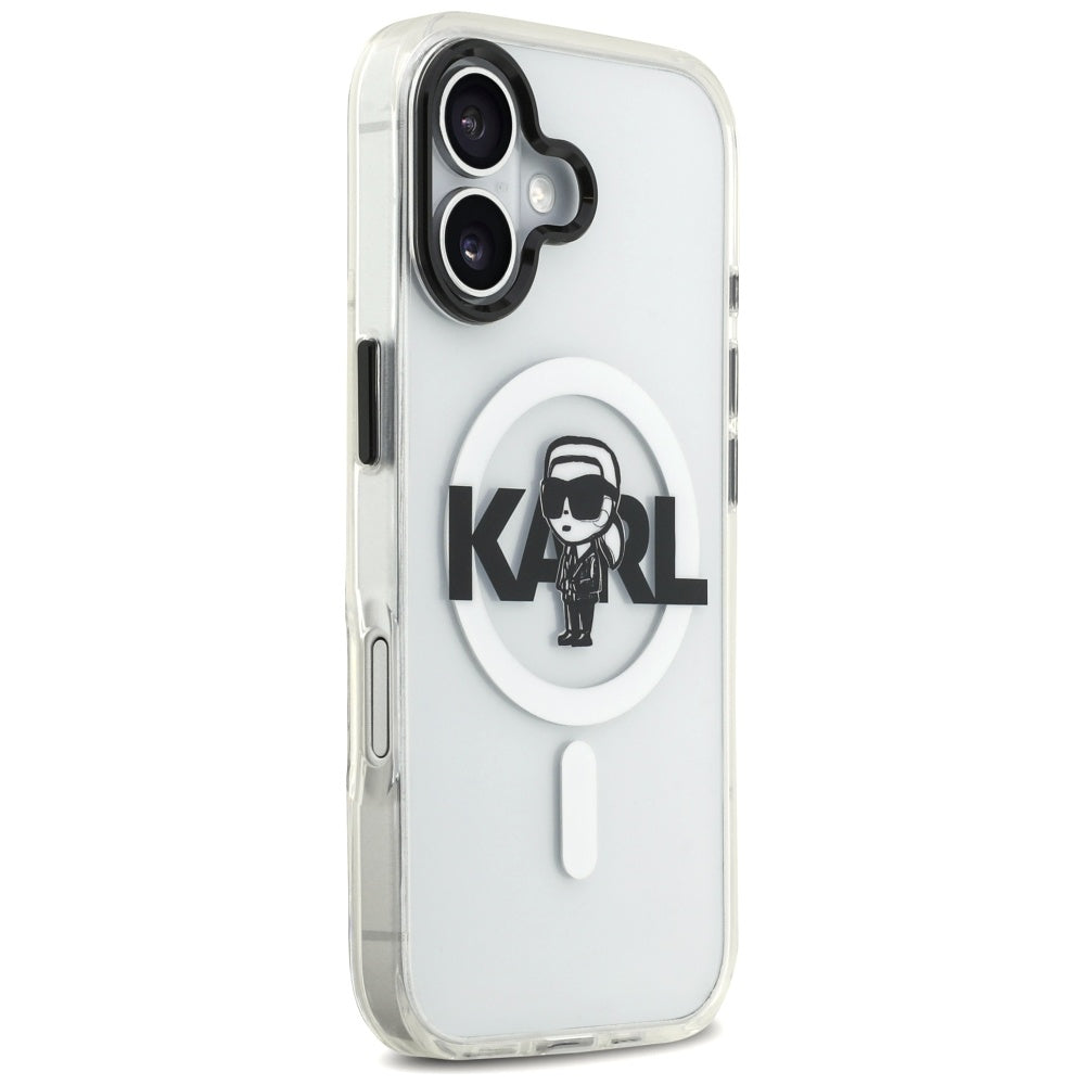Ovitek MagSafe za Apple iPhone 17, Karl Lagerfeld, IML Sketch Logo Karl, Prozoren