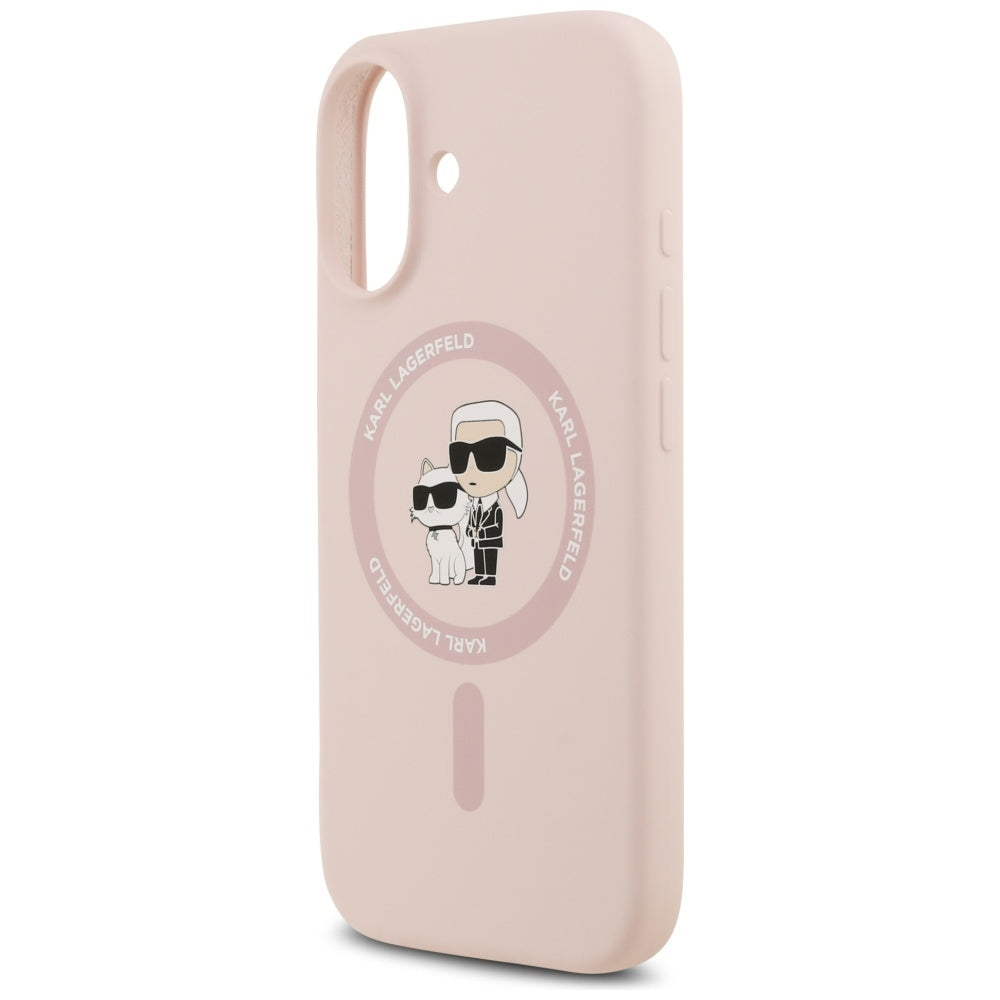 Ovitek MagSafe za Apple iPhone 17, Karl Lagerfeld, Ring Karl & Choupette, Roza