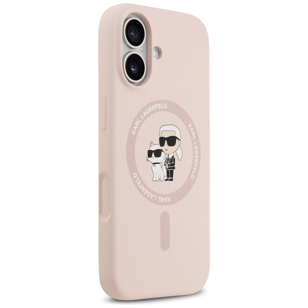 Ovitek MagSafe za Apple iPhone 17, Karl Lagerfeld, Ring Karl & Choupette, Roza