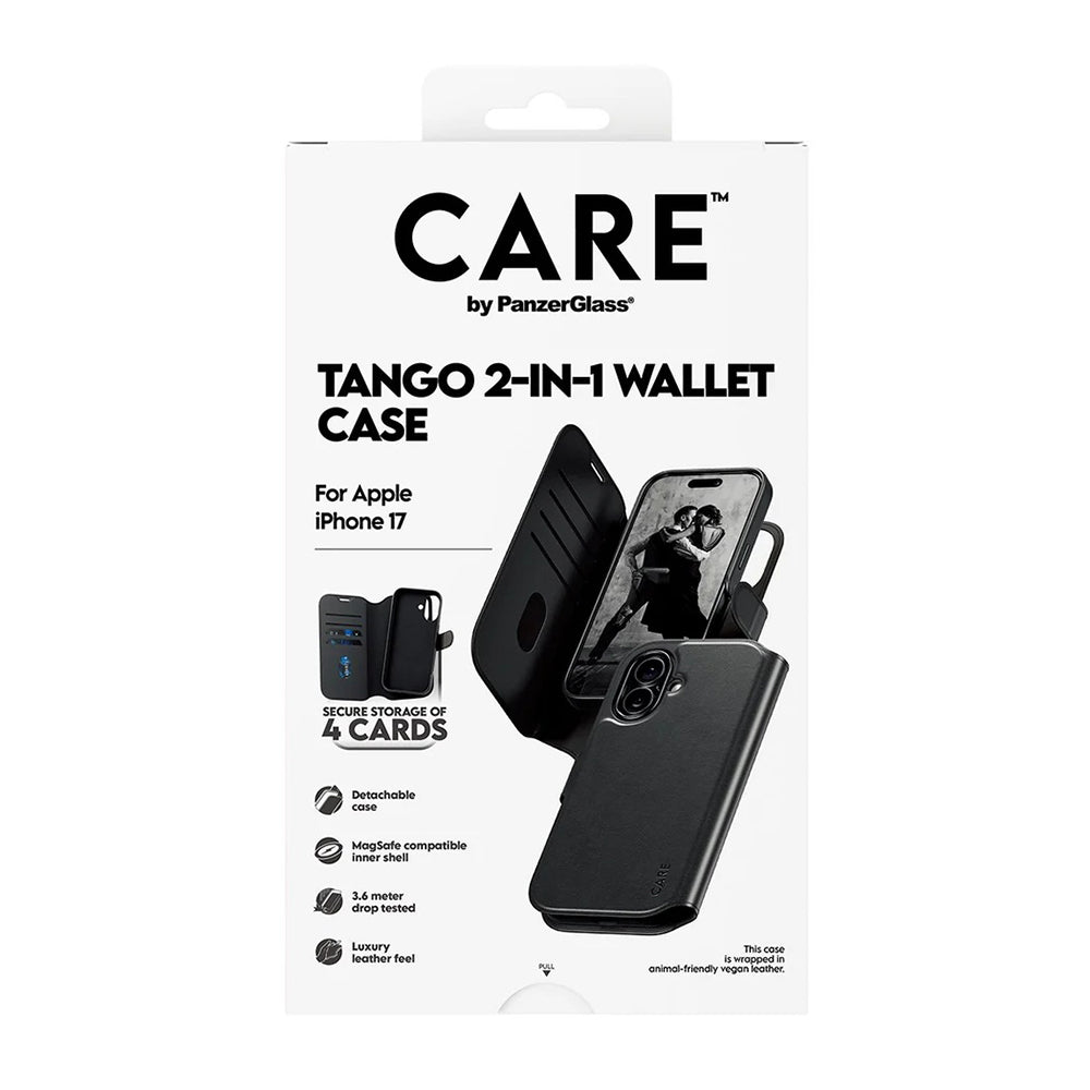 Ovitek MagSafe za Apple iPhone 17, PanzerGlass, Care Feature Tango Two-in-One, Črn