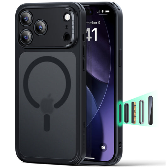 Ovitek MagSafe za Apple iPhone 17 Pro, ESR, Classic Hybrid, Satenasto črn