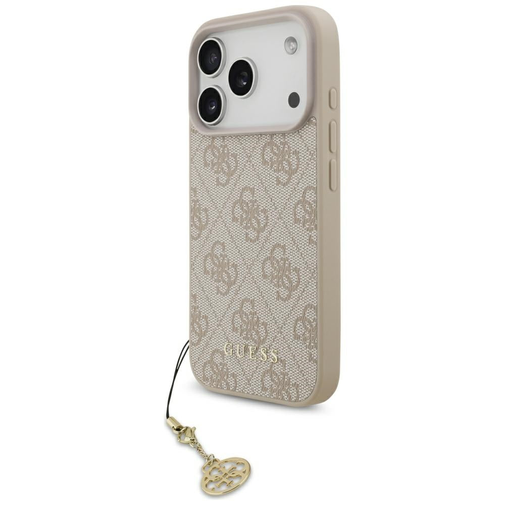 MagSafe ovitek za Apple iPhone 17 Pro, Guess, 4G Charm Cradle, Roza