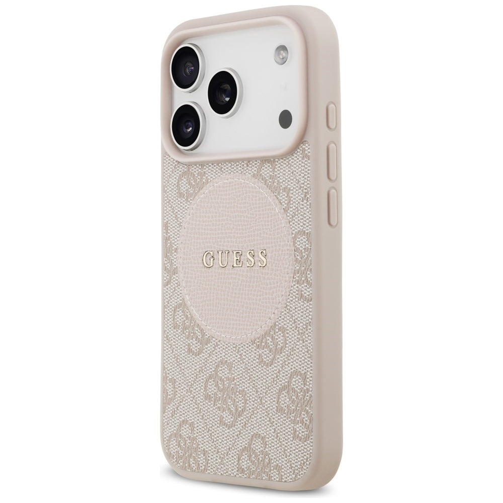 MagSafe ovitek za Apple iPhone 17 Pro, Guess, 4G Circle Classic Logo, Roza