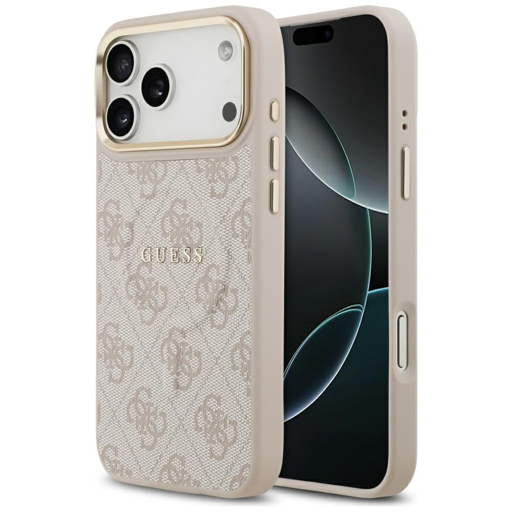 MagSafe ovitek za Apple iPhone 17 Pro, Guess, 4G Classic, Roza