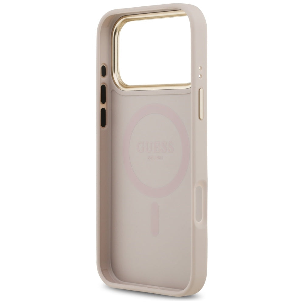 MagSafe ovitek za Apple iPhone 17 Pro, Guess, 4G Classic, Roza