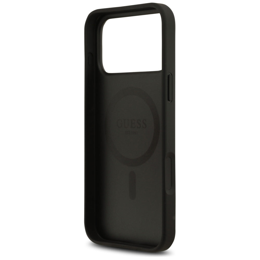 MagSafe ovitek za Apple iPhone 17 Pro, Guess, 4G Flowers Print, črn
