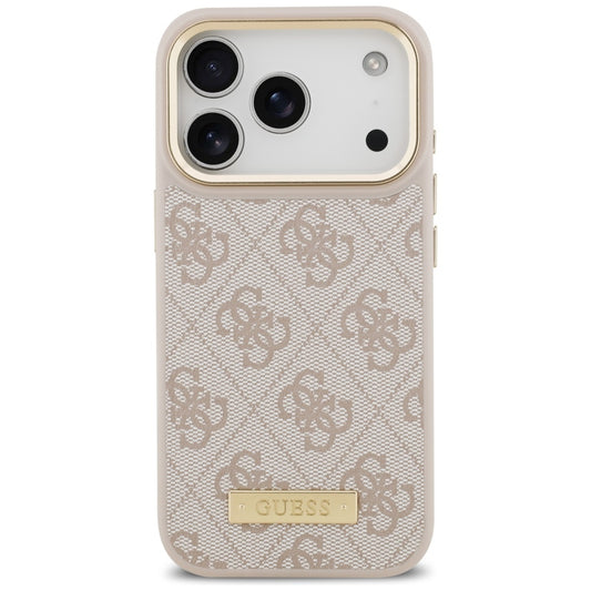 Ovitek MagSafe za Apple iPhone 17 Pro, Guess, 4G Logo Plate, Roza
