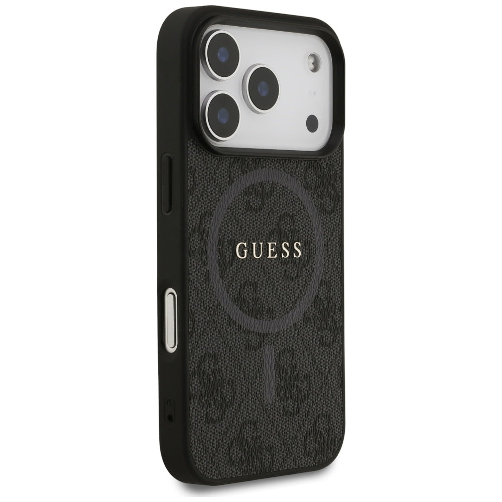 Ovitek MagSafe za Apple iPhone 17 Pro, Guess, 4G Ring Classic Logo, črn