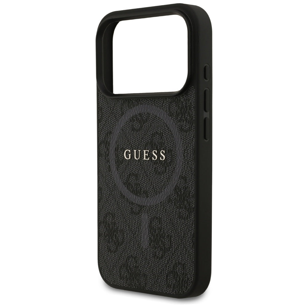 Ovitek MagSafe za Apple iPhone 17 Pro, Guess, 4G Ring Classic Logo, črn