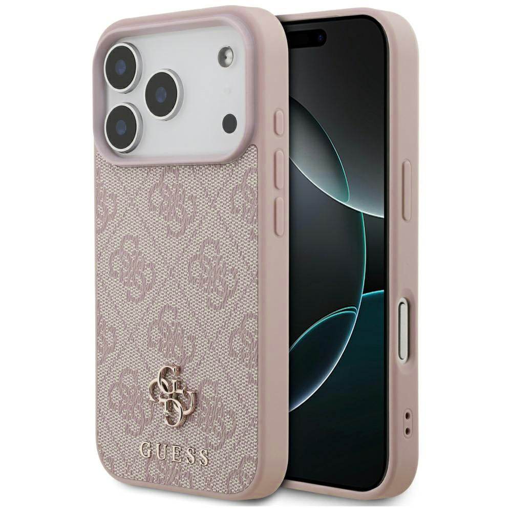 Ovitek MagSafe za Apple iPhone 17 Pro, Guess, 4G Small and Classic Logo, Roza