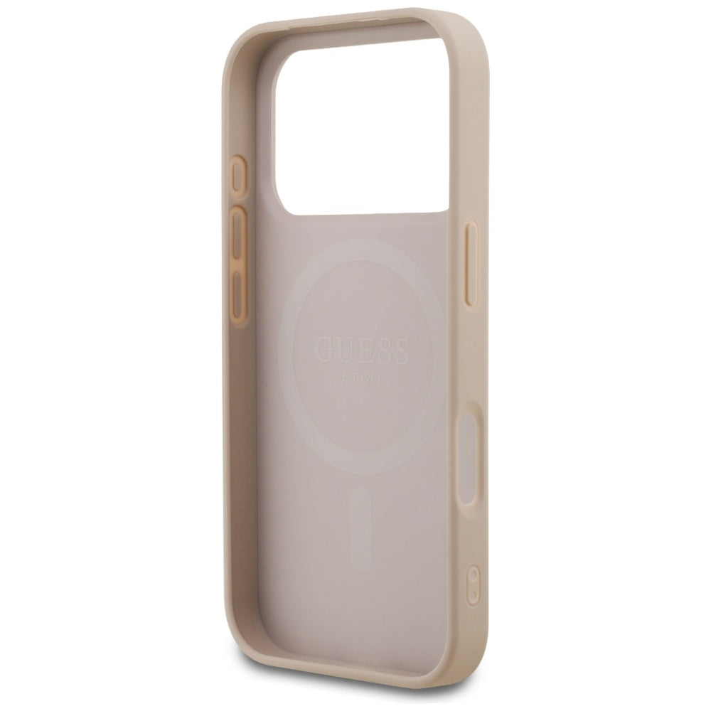 Ovitek MagSafe za Apple iPhone 17 Pro, Guess, 4G Small and Classic Logo, Roza
