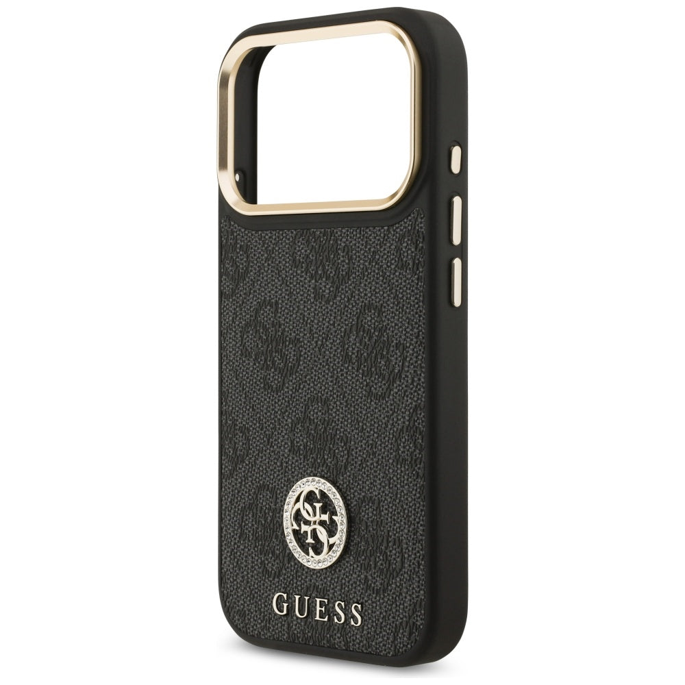 MagSafe ovitek za Apple iPhone 17 Pro, Guess, 4G Strass Logo, črn