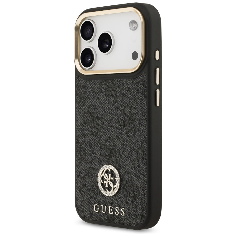 MagSafe ovitek za Apple iPhone 17 Pro, Guess, 4G Strass Logo, črn