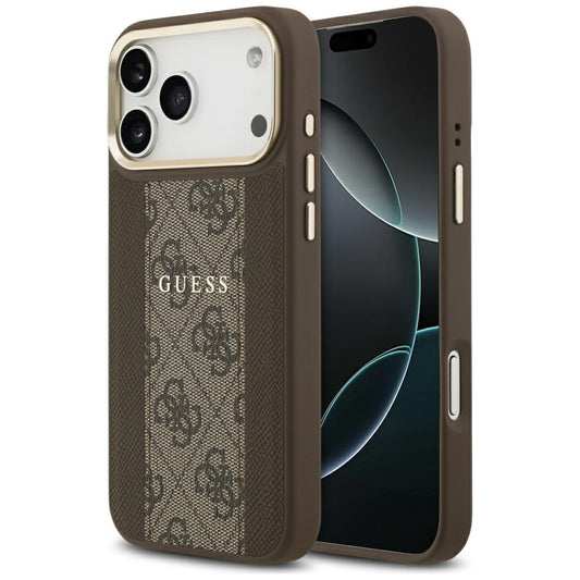 MagSafe ovitek za Apple iPhone 17 Pro, Guess, 4G Stripe, rjava