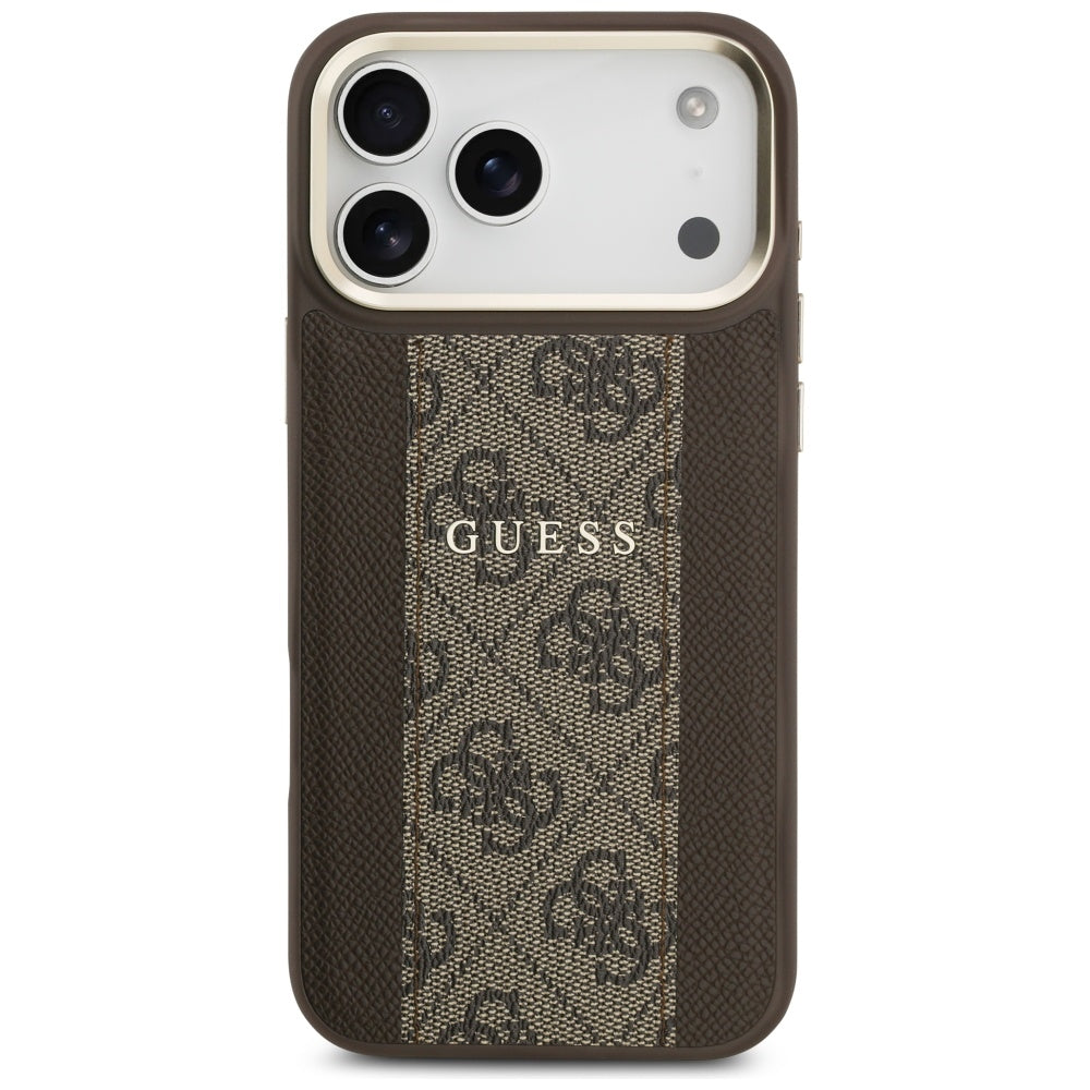 MagSafe ovitek za Apple iPhone 17 Pro, Guess, 4G Stripe, rjava