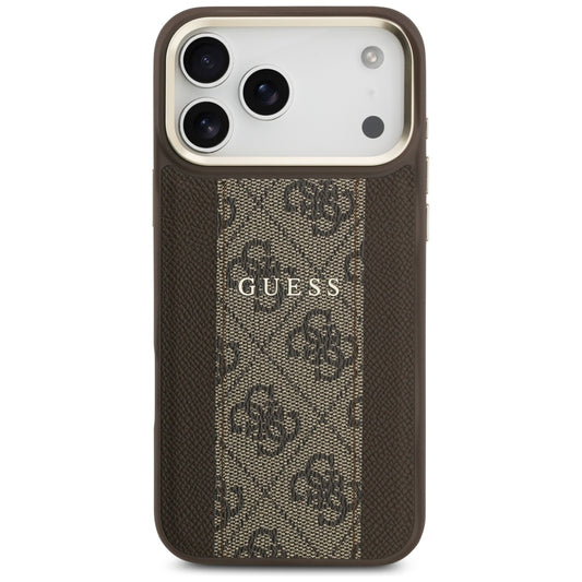 MagSafe ovitek za Apple iPhone 17 Pro, Guess, 4G Stripe, rjava