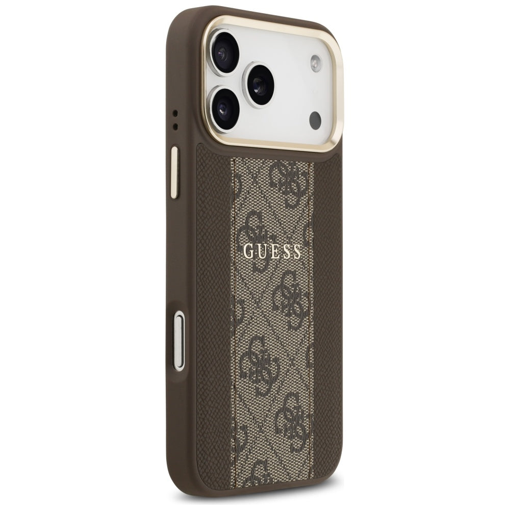 MagSafe ovitek za Apple iPhone 17 Pro, Guess, 4G Stripe, rjava