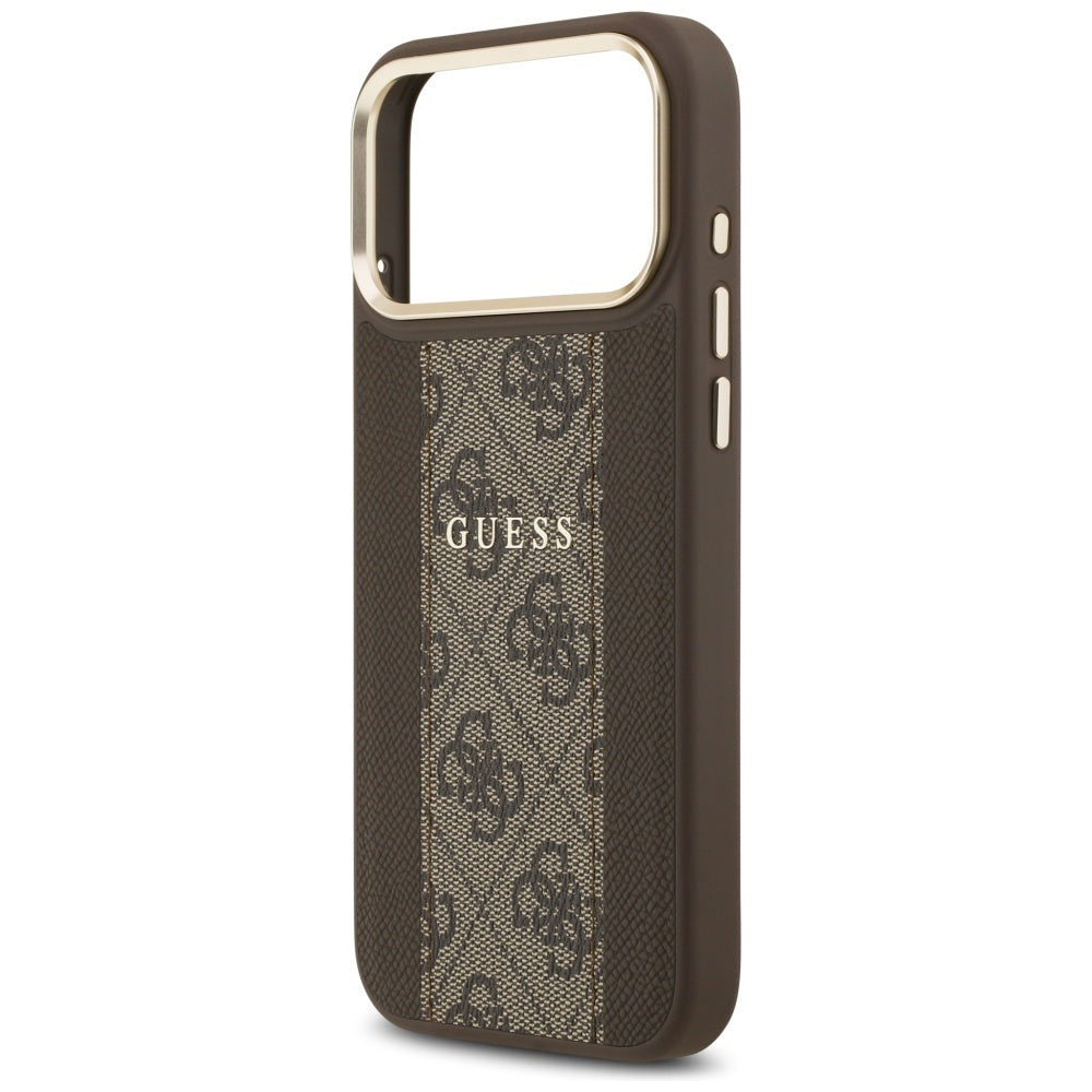 MagSafe ovitek za Apple iPhone 17 Pro, Guess, 4G Stripe, rjava