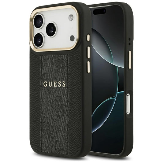 MagSafe ovitek za Apple iPhone 17 Pro, Guess, 4G Stripe, črn