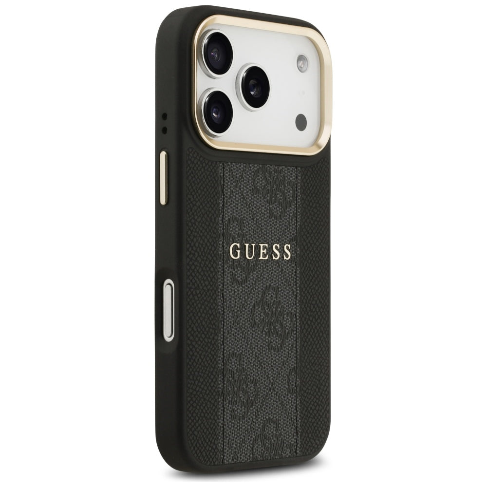 MagSafe ovitek za Apple iPhone 17 Pro, Guess, 4G Stripe, črn