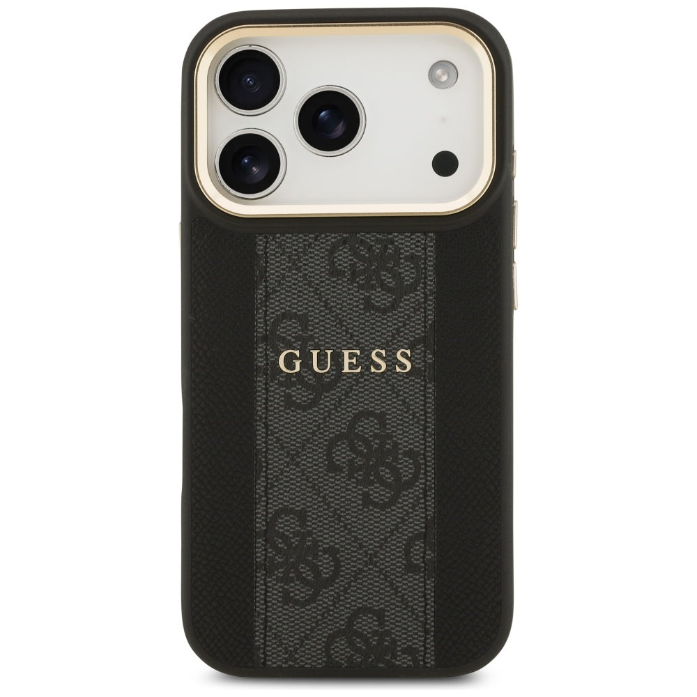 MagSafe ovitek za Apple iPhone 17 Pro, Guess, 4G Stripe, črn