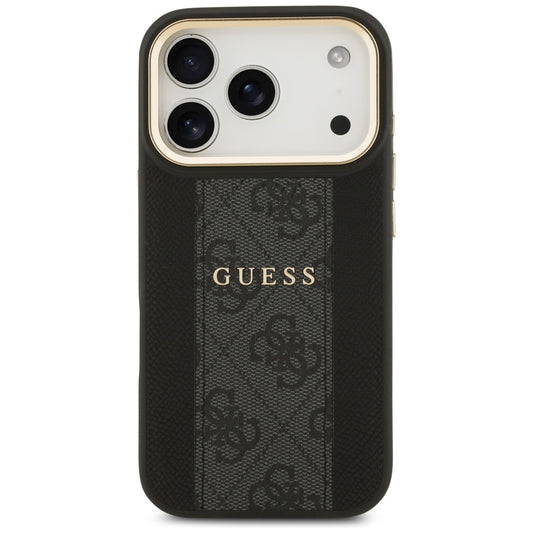MagSafe ovitek za Apple iPhone 17 Pro, Guess, 4G Stripe, črn