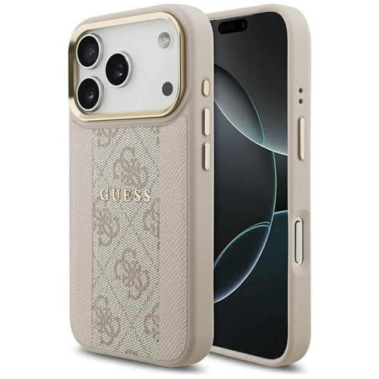MagSafe ovitek za Apple iPhone 17 Pro, Guess, 4G Stripe, Roza