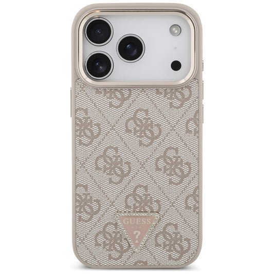 Ovitek MagSafe za Apple iPhone 17 Pro, Guess, 4G Triangle Logo, Zlato roza